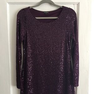Express purple sequin dress